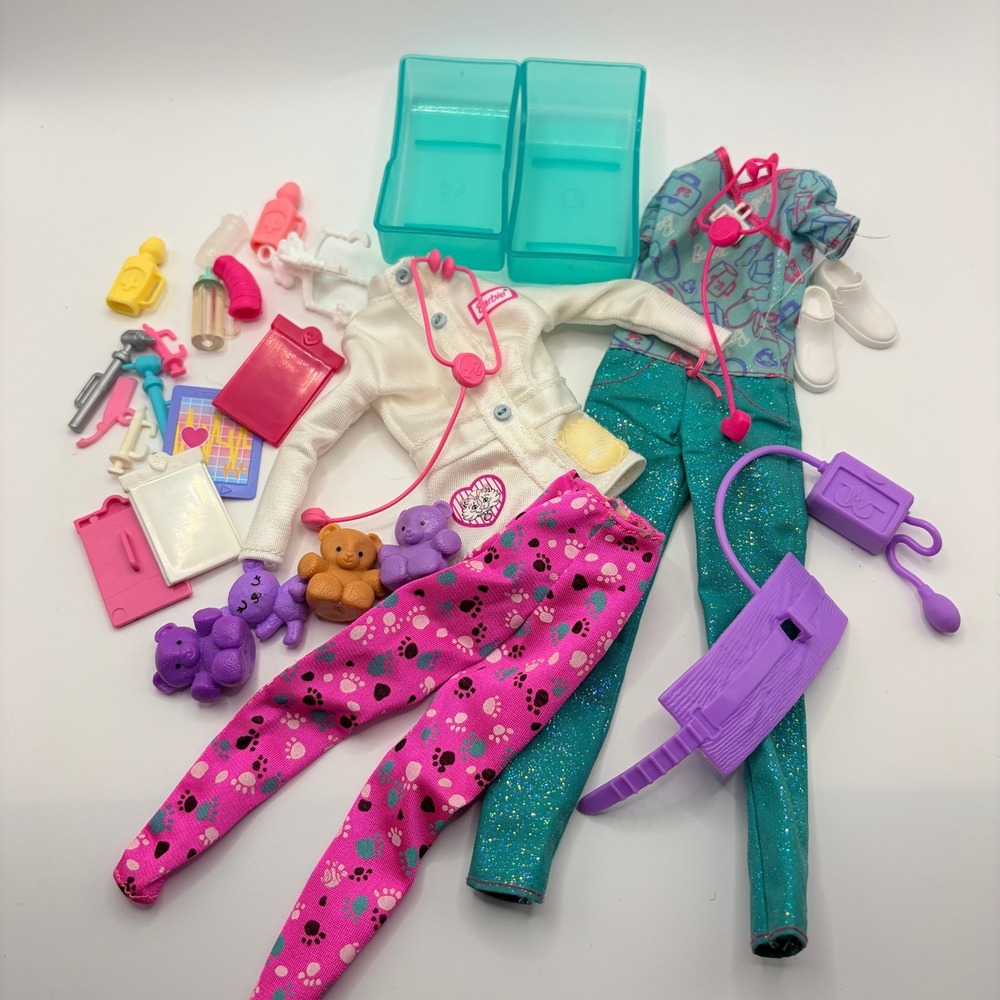 Barbie Nurse Pet Doctor Pediatrician Clothes Accessories Lot 1996 1999 2012 Toy
